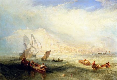 William Turner, picture, seascape, Off Hastings, wave, boat, sail, Line ...