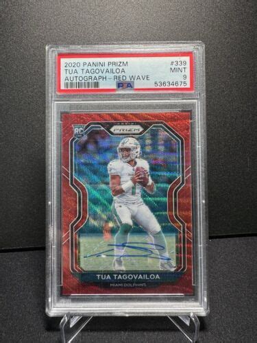 2020 Panini Prizm Rookie Red Wave Auto 339 Tua Tagovailoa 149 RC