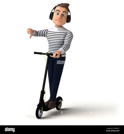 Fun cartoon character on an electric scooter Stock Photo - Alamy