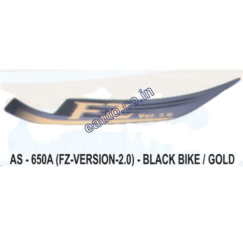 Graphics Sticker Set For Yamaha Fz V2 Black Vehicle Gold Sticker