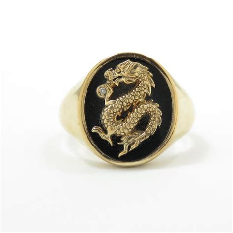 Gold Dragon Rings Men Etsy
