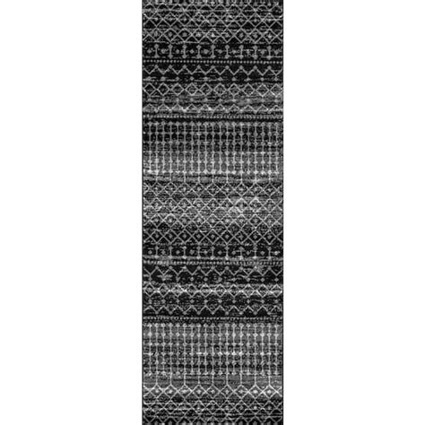 Nuloom Blythe Modern Moroccan Trellis Ft X Ft Black Runner Rug