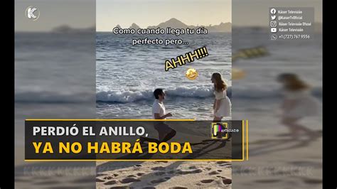 Le Pide Matrimonio A Su Novia En La Playa Y Anillo Se Le Cae En El Mar