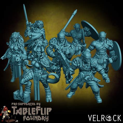 Assorted Characters 4 Velrock 3d Printed Resin Miniature Mini Fantasy Dungeons And Dragons