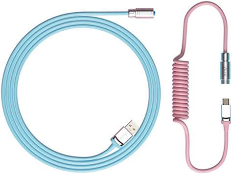 Akko Sakura Custom Coiled Aviator Cable For Mechanical Keyboard 4 Pin