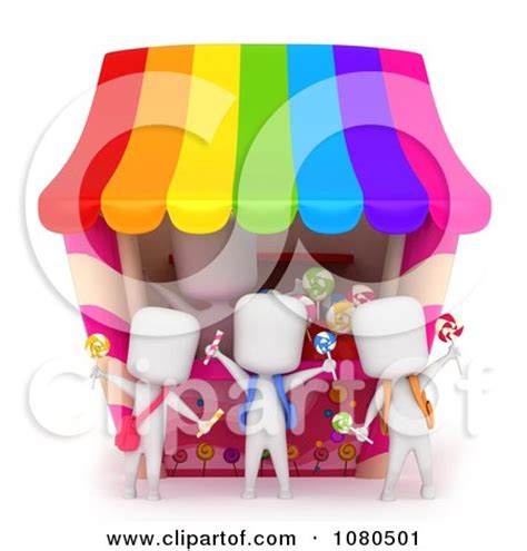 Clipart Outlined Cake Or Candy Shop With Outdoor Seating - Royalty Free ...