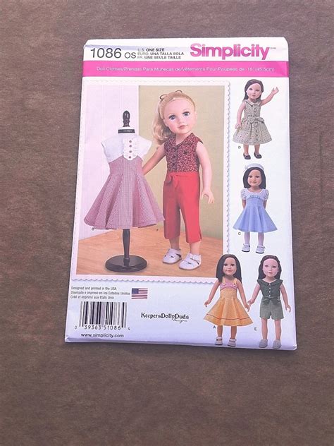 Doll Clothes Pattern Classic Styles 18 Inch Doll Simplicity Etsy