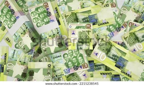 D Rendering Ghanaian Cedi Notes Spread Stock Illustration