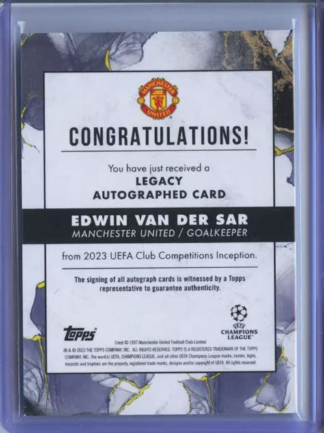 2023 TOPPS UEFA Inception Edwin Van Der Sar Legacy Green Auto Man