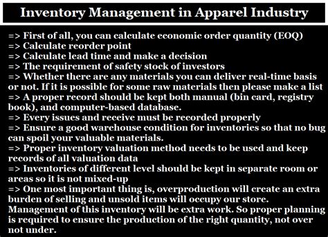 Inventory Management In Apparel Industry ORDNUR