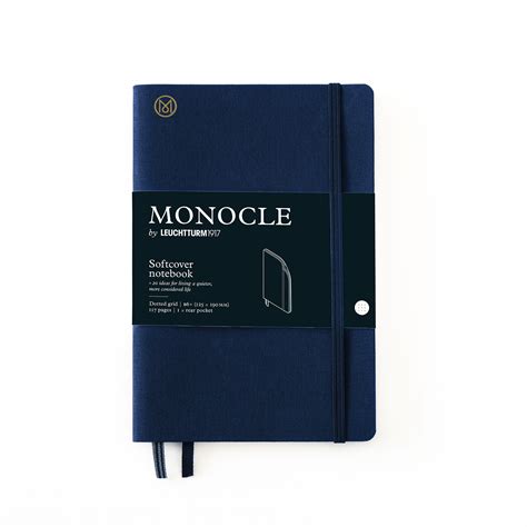 Notizbuch B6 Monocle Softcover 128 Nummerierte Seiten Navy Dotted