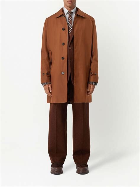 Burberry Cotton Gabardine Car Coat In Brown Modesens