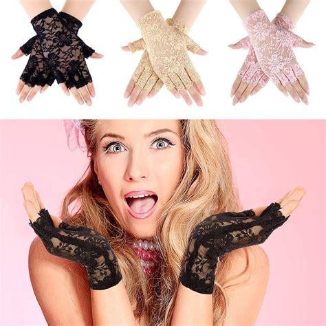 Sunscreen Mitten Long Fingerless Mesh Mitten Half Finger Fishnet Gloves