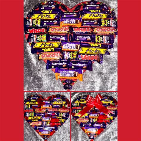 Extra Large Heart Chocolate Platter Cadburys Bouquet T Sweet Birthday Valentines Mothers