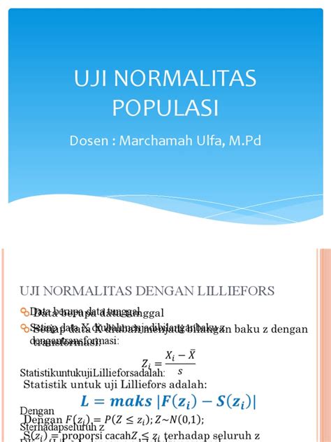 Uji Normalitas Populasi Liliefors Pdf