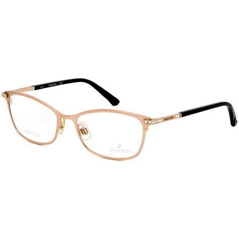 Swarovski Womens Eyeglasses Matte Rose Gold Rectangular Metal Frame