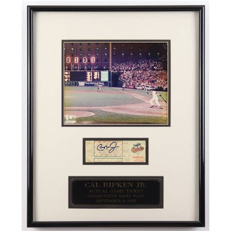 Cal Ripken Jr Signed Orioles Custom Framed Original Consecutive