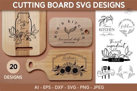 Cutting Board SVG Bundle Kitchen Quotes Graphic By Paperjamlab