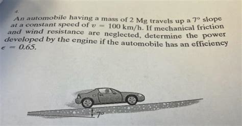 Solved An Automobile Having A Mass Of Mg Travels Up A Chegg