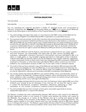 Fillable Online Accessible Media Inc Ami Proposal Release Form