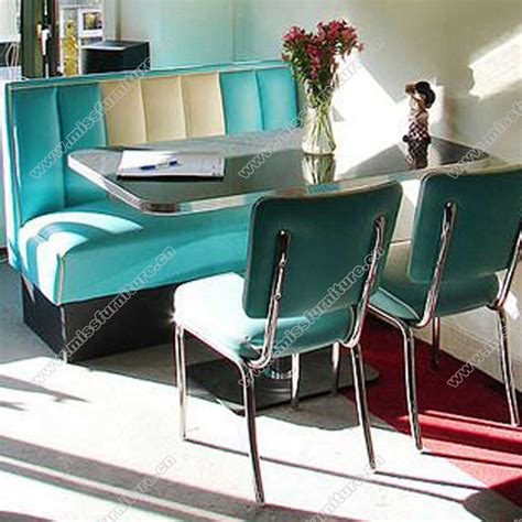 High Quality Turquoise Stripe Retro American Diner Booth Seating Bel