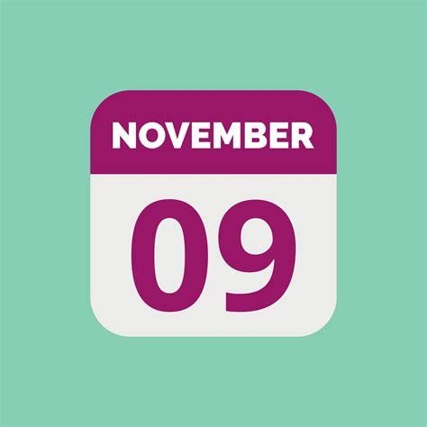 November 9 Calendar Date Icon 23203161 Vector Art At Vecteezy