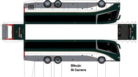 Bus Irizar i6 flecha roja 6x2 Coche de cartón Autobus Flecha roja