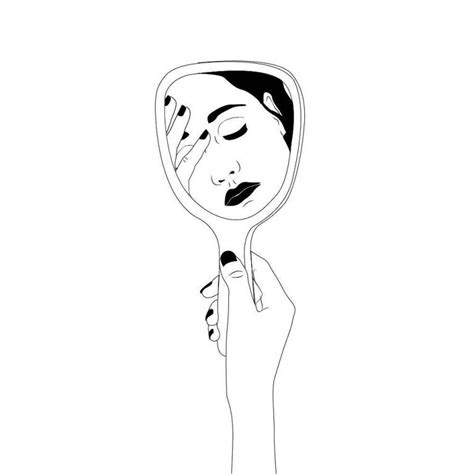 How To Build Up Self Confidence Mirror Drawings Black And White Art