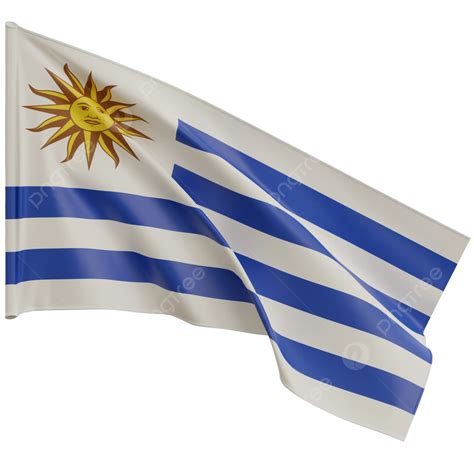 Bandera Uruguaya Ondeando PNG Bandera De Uruguay Con Asta Bandera De