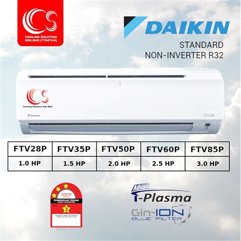 Daikin 1 0hp 1 5hp 2 0hp 2 5hp 3 0 Hp Non Inverter R32 Air Conditioner