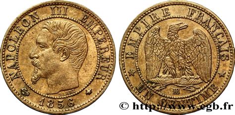 Un centime Napoléon III tête nue 1856 Strasbourg F 102 28 fmd 233778