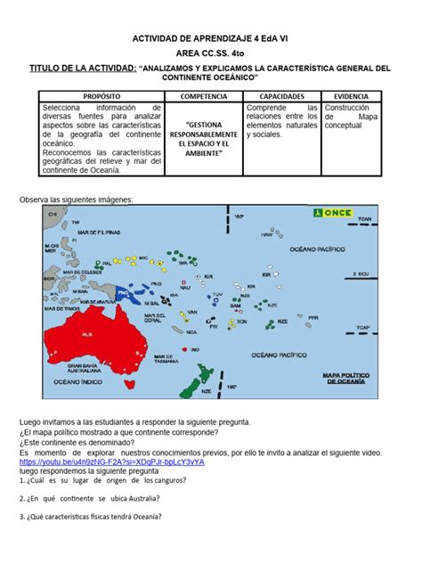 Actividad De Aprendizaje 4 Eda Vi Cc Ss 4to 2023 Estudiantes Pdf