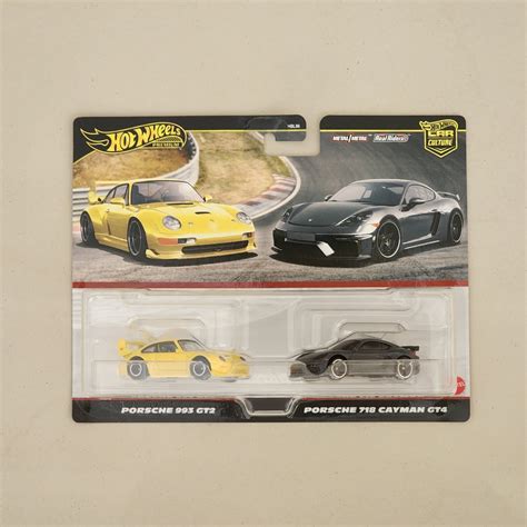 Hot Wheels Premium Two Twin Pack Porsche 993 GT2 X Porsche 718 Cayman GT4 Shopee Malaysia