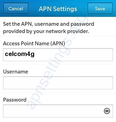 Celcom APN Setting For Blackberry 2025 5G 4G APN Settings