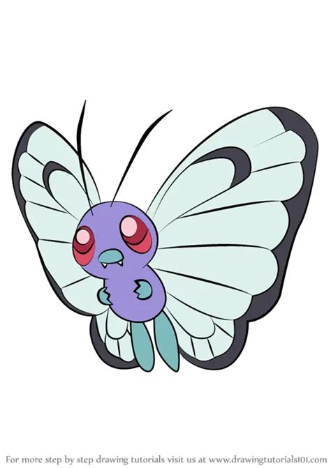 Learn How To Draw Butterfree From Pokemon Pokemon Step By Step