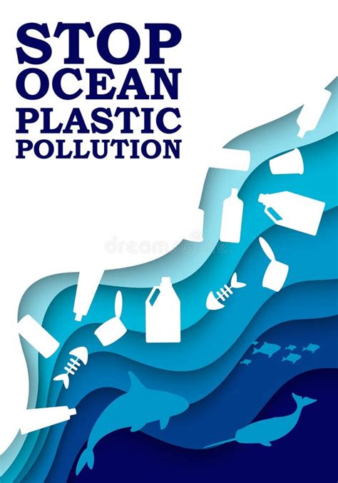 Stop Ocean Plastic Pollution Paper Cut Royalty Free Vector Hot Sex