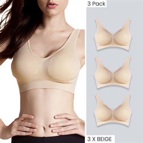 Comfort Bra And Yoga Crop Top With Removable Pads 3 Pack Sodacoda