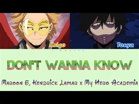 Don T Wanna Know MAROON 5 KENDRICK LAMAR Ft My Hero Academia Hawks