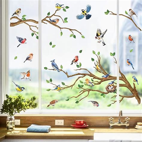 Amazon Decalmile Spring Summer Birds Tree Branch Double Sided