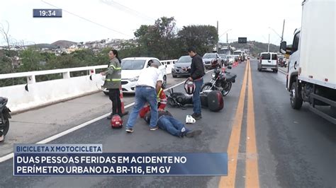 Bicicleta x motocicleta Duas pessoas feridas em acidente no perímetro