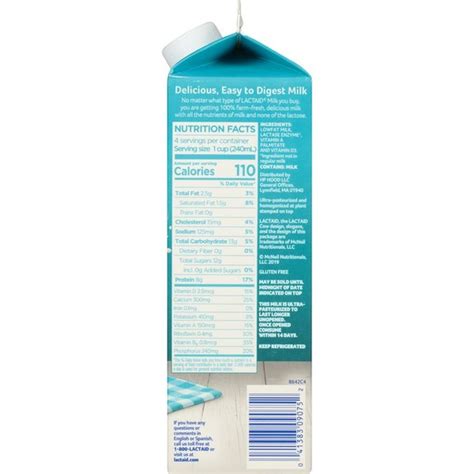 Lactaid Lowfat Lactose Free Milk 1 Qt Instacart