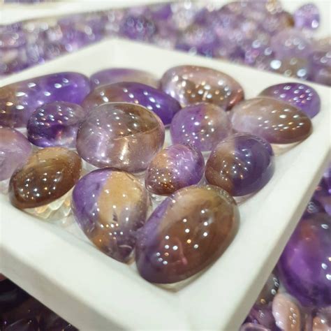 10 Pcs Ametrine Cabochons | 18-32mm Sizes Bolivia Mines | Untreated Flat Backs | The LabradoriteKing