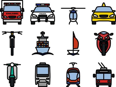 Transportation Icon Set Royalty Free Vector Image