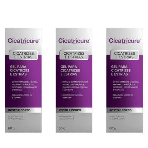 Cicatricure Kit 3 Gel Para Cicatrizes 60g Cada Submarino