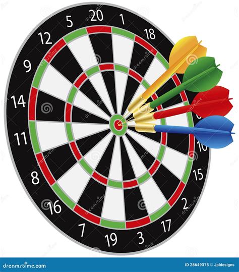 The Darts Hitting Perfect 180 Score On Dart Board Stock Photo ...