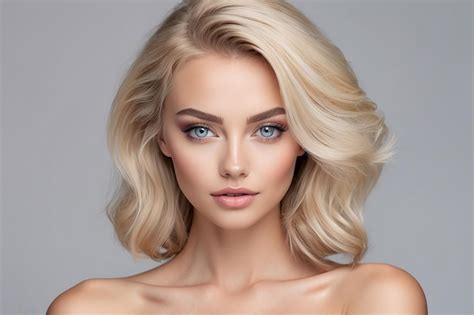 Premium Photo Woman With Beautiful Face And Clear Skin Sexy Blonde