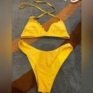 Cupshe Swim Cupshe Bikini Yellow Size Medium Poshmark