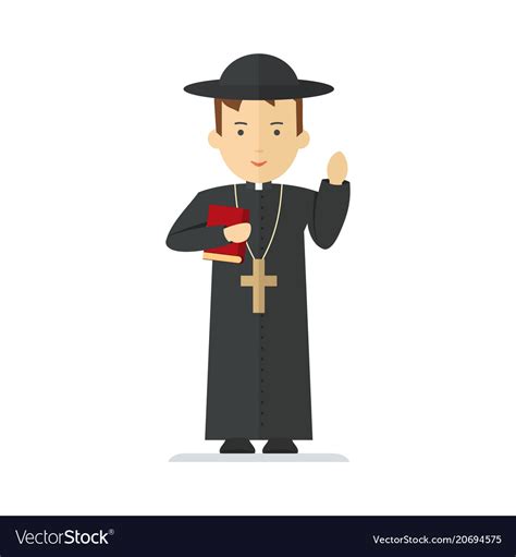 Catholic Priest Character Royalty Free Vector Image