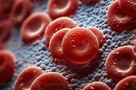 Superior Magnified Views Of Human Blood Cells Under Microscope