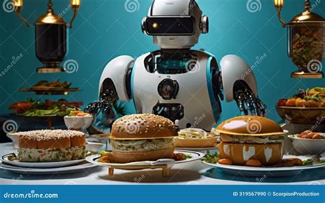 Futuristic Robot In Barber Shop Stock Photo Image Of Service
